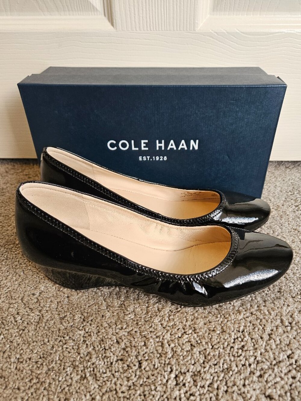 Cole Haan Sadie Wedge 40MM – Black Patent Leather